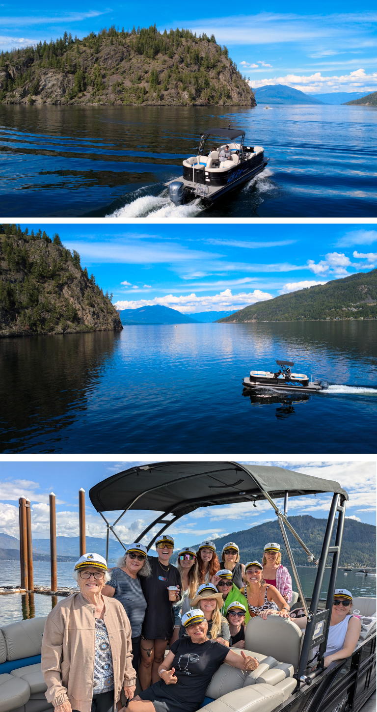 25' Black Starcraft Triple Pontoon Boat Rental | Seats 14 - Shuswap Lake (Copy)